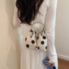 Polka Dot Bucket Crossbody Bag