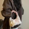 Polka Dot Ruched Handle Crossbody Bag