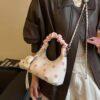 Polka Dot Ruched Handle Crossbody Bag