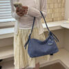 Adjustable Strap Denim Shoulder Bag