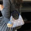 Polka Dot Ruched Handle Crossbody Bag