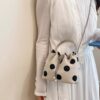 Polka Dot Bucket Crossbody Bag