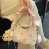 Polka Dot Ruched Handle Crossbody Bag