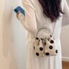 Polka Dot Bucket Crossbody Bag