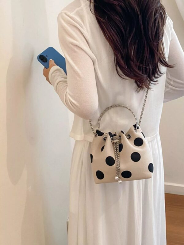 Polka Dot Bucket Crossbody Bag