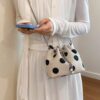 Polka Dot Bucket Crossbody Bag