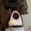 Polka Dot Ruched Handle Crossbody Bag