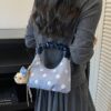 Polka Dot Ruched Handle Crossbody Bag