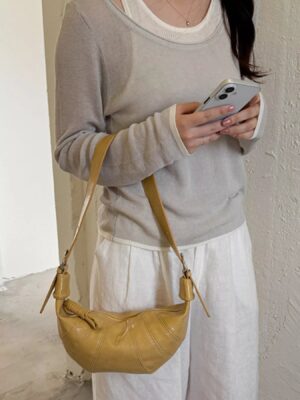Crescent-Shaped Crossbody Bag