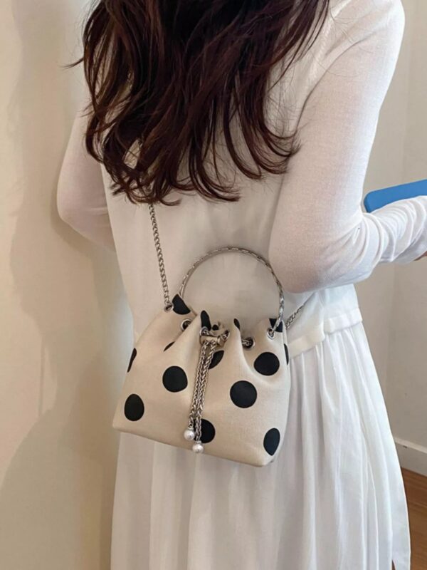 Polka Dot Bucket Crossbody Bag