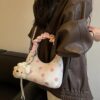 Polka Dot Ruched Handle Crossbody Bag