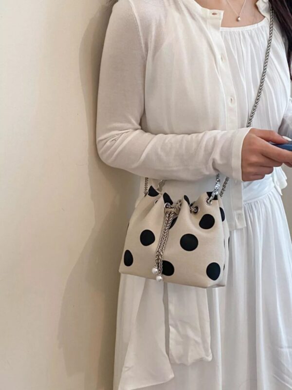 Polka Dot Bucket Crossbody Bag