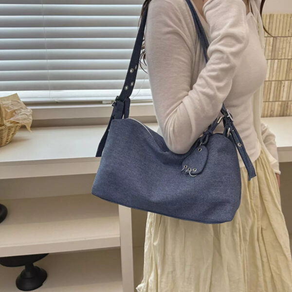Adjustable Strap Denim Shoulder Bag