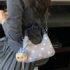 Polka Dot Ruched Handle Crossbody Bag