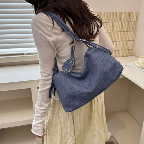 Adjustable Strap Denim Shoulder Bag